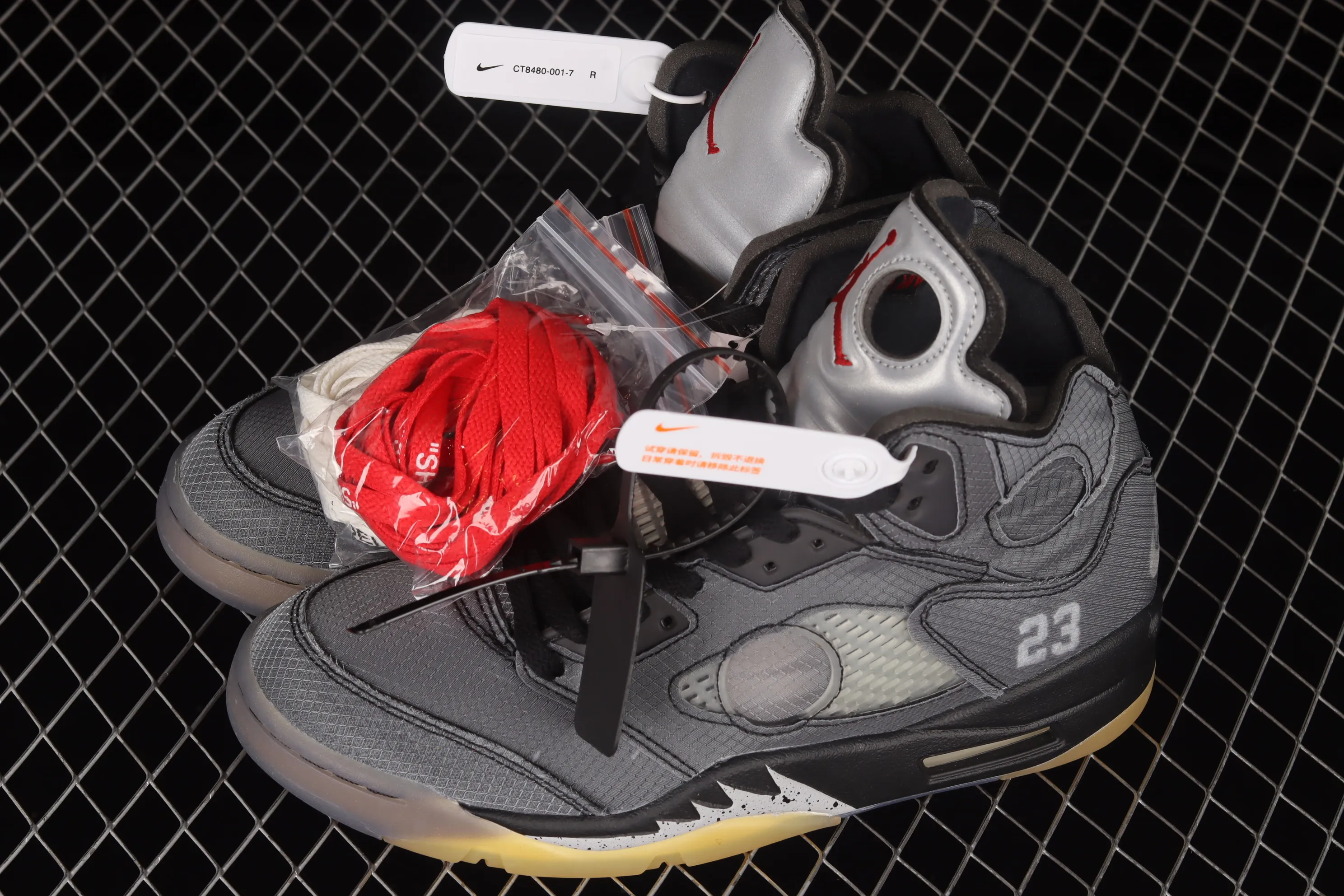 All Categories Air Jordan Jordan Series Basketball Shoes Air Jordan 5 Foreign Trade Version OF x Air Jordan 5 Retro SP AJ5 Joe 5 Black Sail 3M Reflective Basketball Shoes CT8480-001